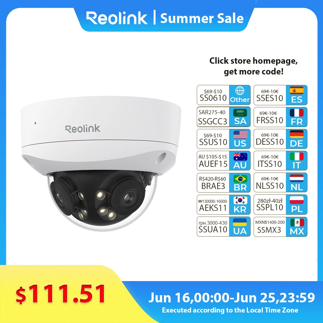 Reolink 8MP 16MP PoE IP Camera IK10 Vandal-Proof Security Camera Dual-lens 180° Panoramic Surveillance Cameras with Spotlight
Reolink 8MP 16MP PoE IP Camera IK10 Vandal-Proof Security Camera Dual-lens 180° Panoramic Surveillance Cameras with Spotlight