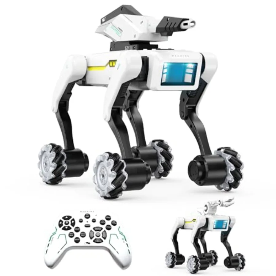 3 in 1 Robot Dog with Wheels Kit for Aged 6+, ABS Plastic, Blue/Red, 30+ Bionic Actions, Voice Remote Control, Programmable Mov
3 in 1 Robot Dog with Wheels Kit for Aged 6+, ABS Plastic, Blue/Red, 30+ Bionic Actions, Voice Remote Control, Programmable Mov