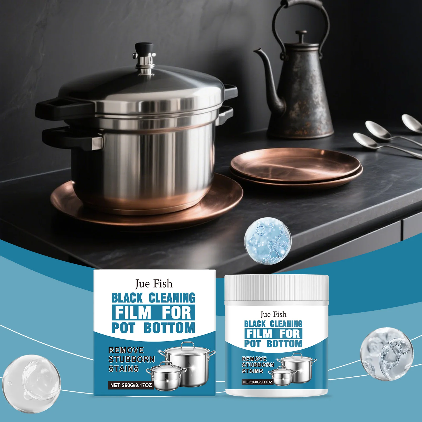 JUE-FISH Pot Rust Cleaner Remove Stubborn Black Scale Polish Restore Cookware Shine Prevent Rusting Kitchen Heavy Oil Detergent
JUE-FISH Pot Rust Cleaner Remove Stubborn Black Scale Polish Restore Cookware Shine Prevent Rusting Kitchen Heavy Oil Detergent