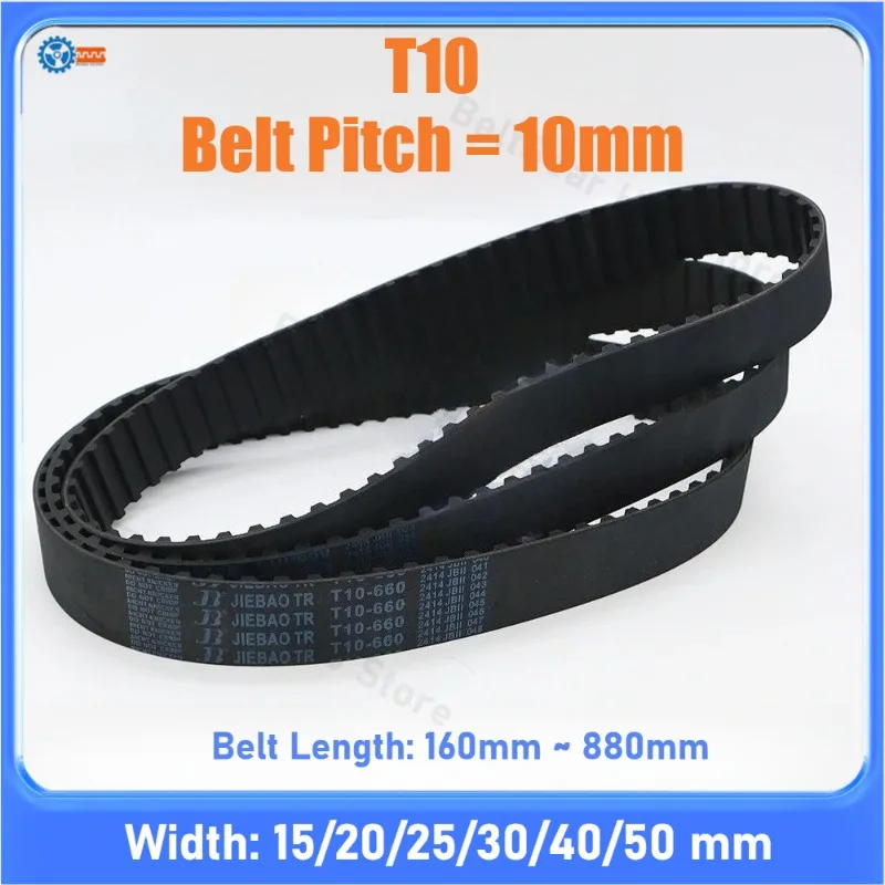 T10 Timing Belt Length 160-880mm Pitch 10mm Width 15/20/25/30/35/40/50mm Rubber Closed Loop Belt for CNC
T10 Timing Belt Length 160-880mm Pitch 10mm Width 15/20/25/30/35/40/50mm Rubber Closed Loop Belt for CNC
