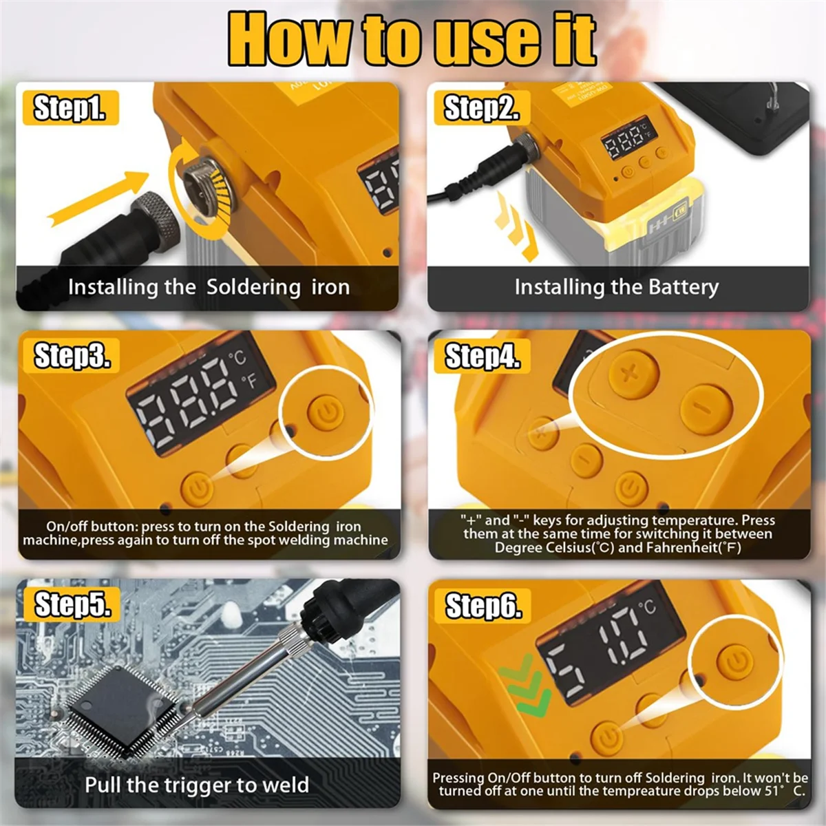 PA-60W 480°C Portable Cordless Electric Soldering Iron Multifunction Electric Welding Machine for 20V
PA-60W 480°C Portable Cordless Electric Soldering Iron Multifunction Electric Welding Machine for 20V