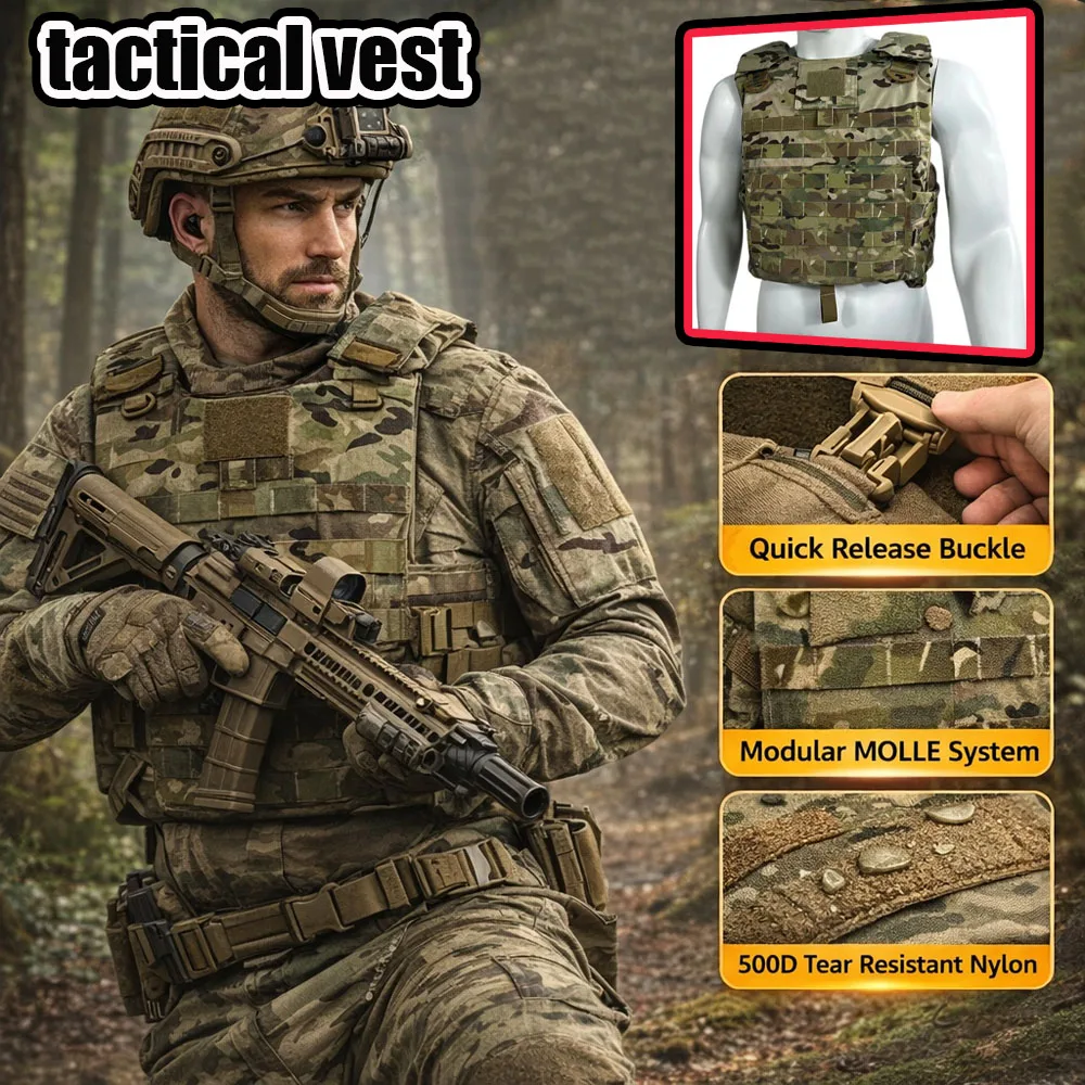 Multifunctional Adjustable Tactical Vest Outdoor Training Molle Vest CS Game Paintball Airsoft Combat Protective Vest
Multifunctional Adjustable Tactical Vest Outdoor Training Molle Vest CS Game Paintball Airsoft Combat Protective Vest