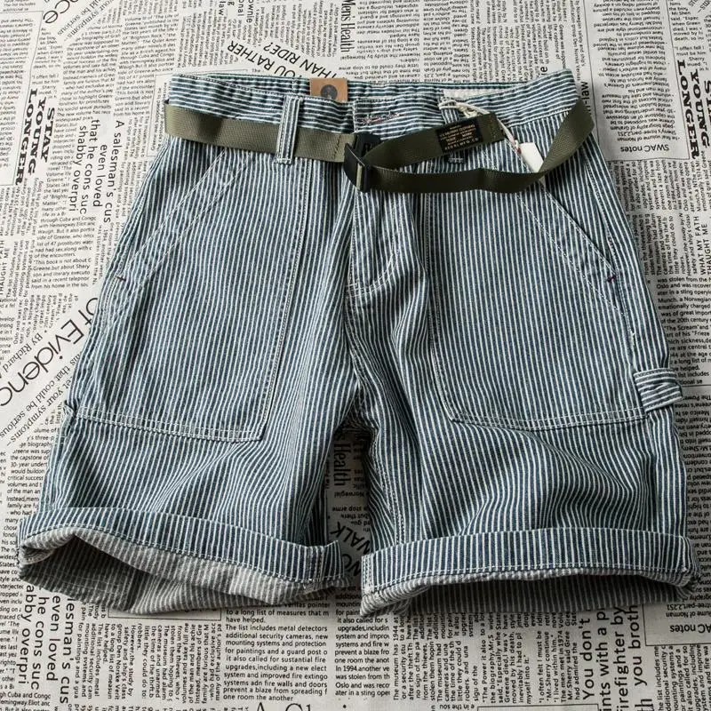 Heavyweight American khaki American retro Japanese military blue-dyed fishbone striped loose straight workwear denim shorts y2k
Heavyweight American khaki American retro Japanese military blue-dyed fishbone striped loose straight workwear denim shorts y2k