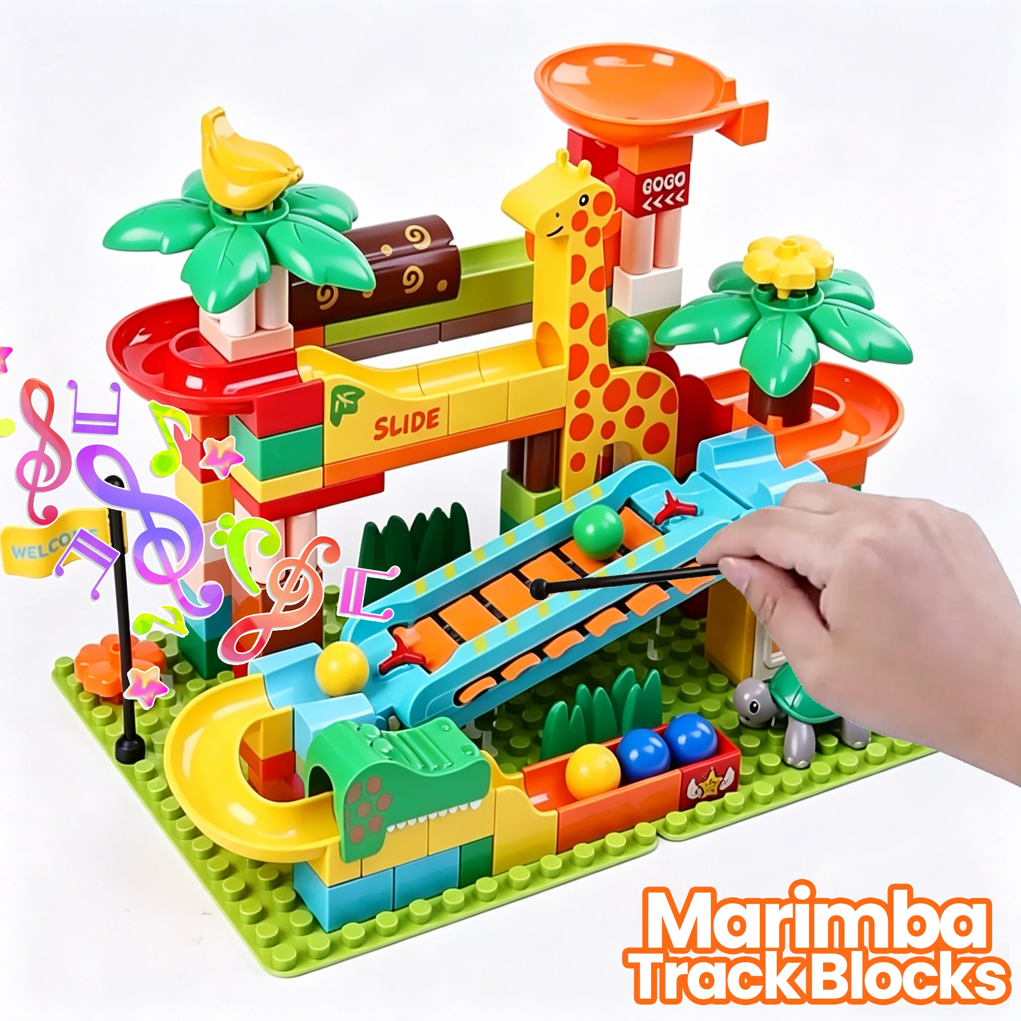 Marimba Building Blocks Track Creative Building Blocks for Piano Music Slide Ball Rolling Track Educational Assembly Toy
Marimba Building Blocks Track Creative Building Blocks for Piano Music Slide Ball Rolling Track Educational Assembly Toy