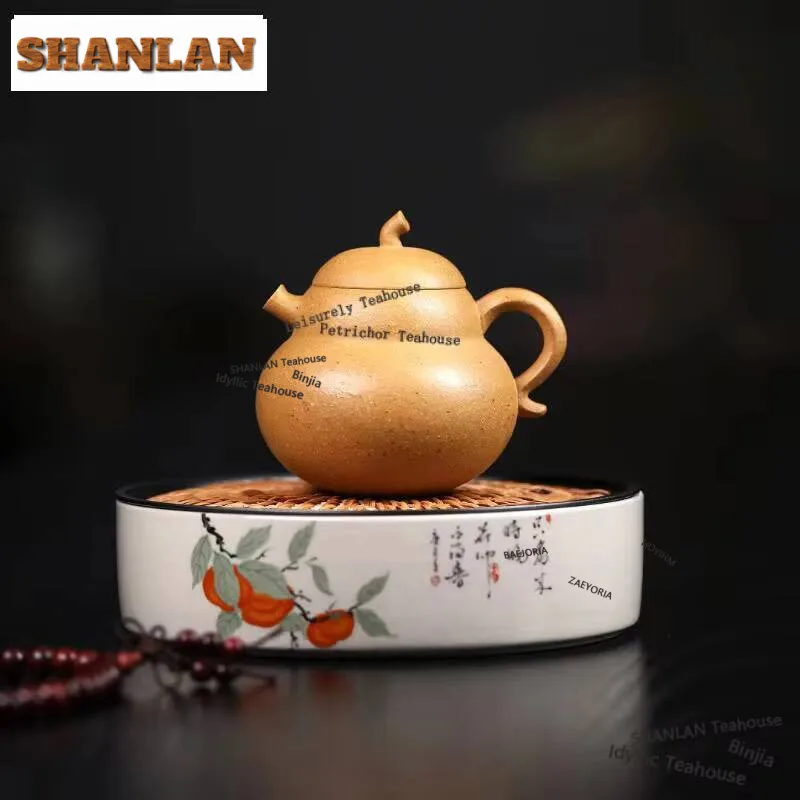 120ml Aesthetic Yixing Purple Clay Teapot Handmade Gourd Pot Raw Ore Sesame Section Mud Kettle With Infuser Chinese Zisha Teaset
120ml Aesthetic Yixing Purple Clay Teapot Handmade Gourd Pot Raw Ore Sesame Section Mud Kettle With Infuser Chinese Zisha Teaset