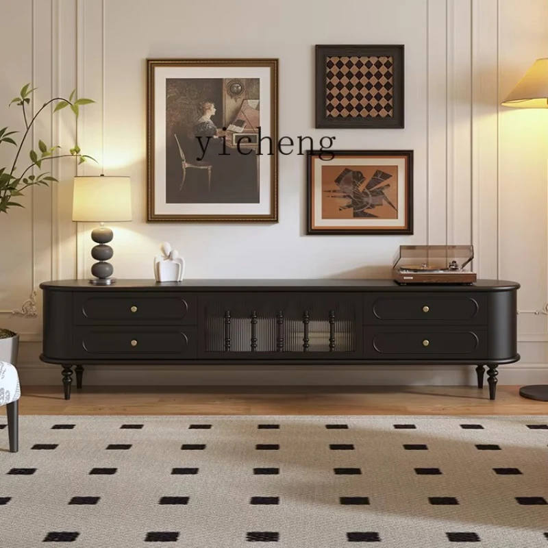 TQQ retro living room solid wood medium and ancient style black high TV cabinet household floor cabinet
TQQ retro living room solid wood medium and ancient style black high TV cabinet household floor cabinet