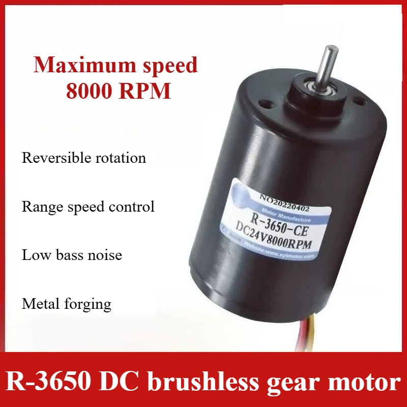 R-3650BLDC Miniature DC Brushless Speed Control High-speed Motor DC 12V 24V High Power DC Electric Motor with Long Life
R-3650BLDC Miniature DC Brushless Speed Control High-speed Motor DC 12V 24V High Power DC Electric Motor with Long Life