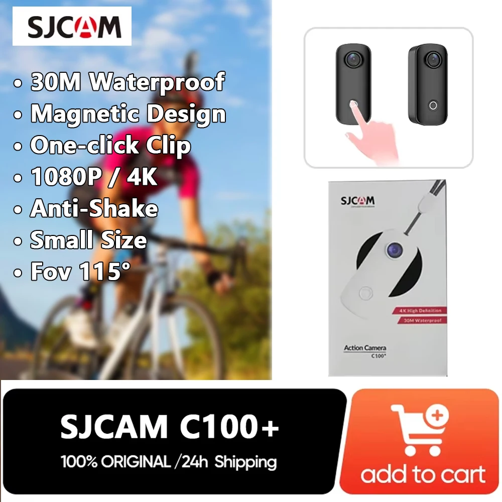SJCAM C100+ Action Cam 4K Electronic Image Stabilization 2.4G WiFi 30M Waterproof With Case Sport Camera Personal Camcorder
SJCAM C100+ Action Cam 4K Electronic Image Stabilization 2.4G WiFi 30M Waterproof With Case Sport Camera Personal Camcorder