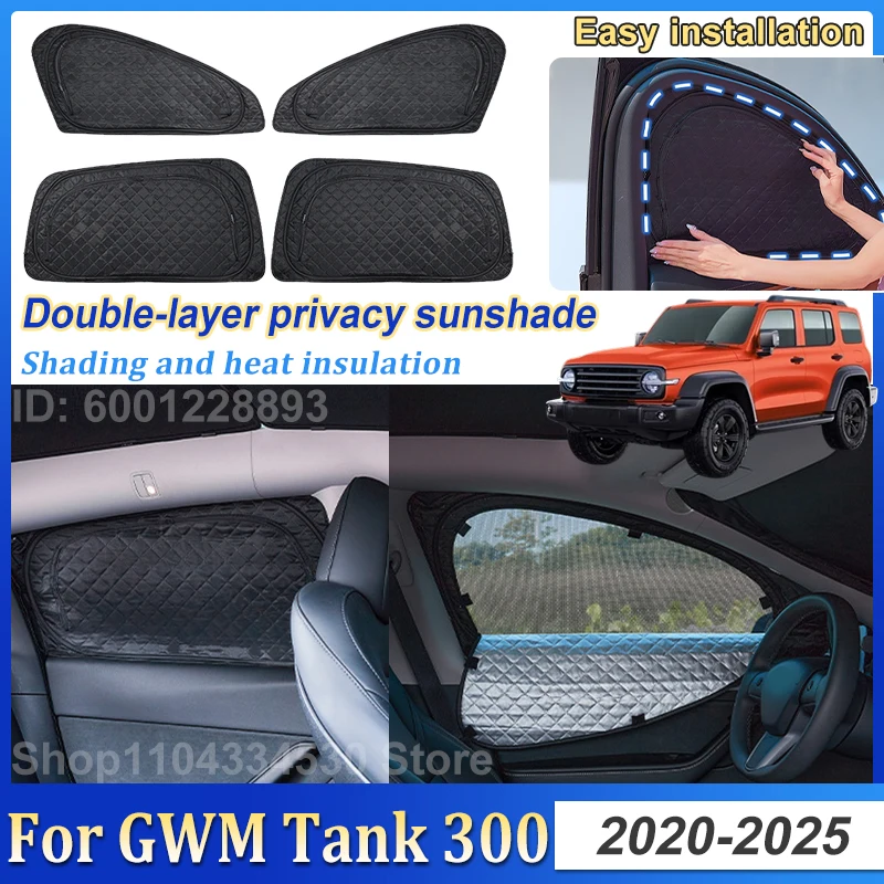 For GWM Tank 300 2025 Accessories 2020~2024 Car Camping Sun Shades Double Layer Mesh Sunshade Window Protect Privacy Visor Parts
For GWM Tank 300 2025 Accessories 2020~2024 Car Camping Sun Shades Double Layer Mesh Sunshade Window Protect Privacy Visor Parts