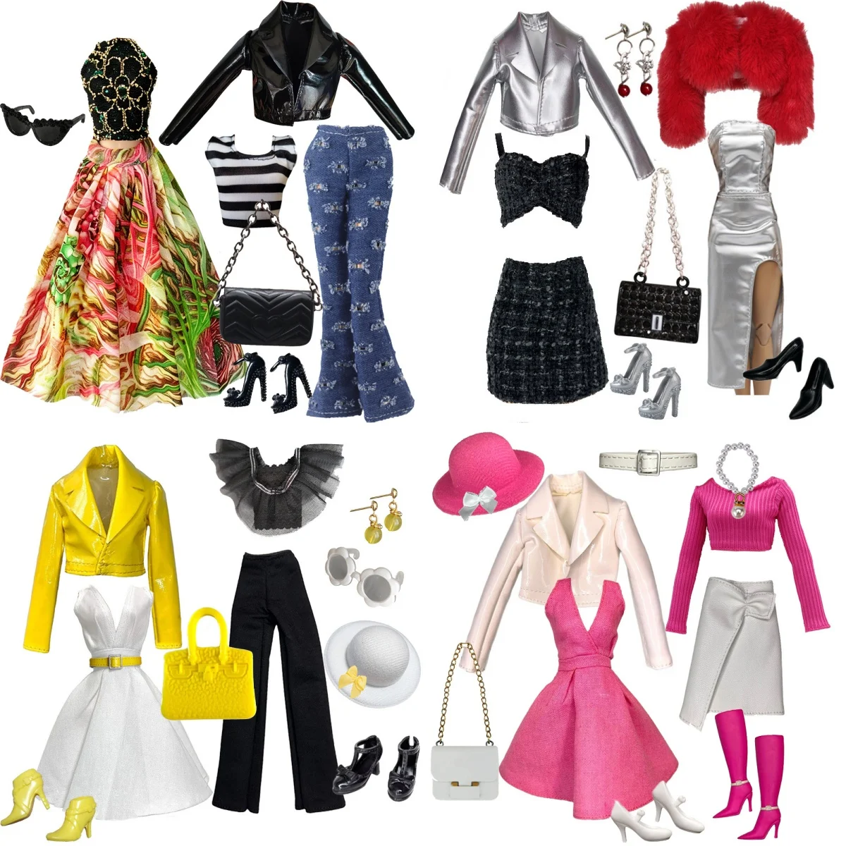 Temperament Elegant Printed Dress+Short Leather Jacket+Vest+Denim Pants+Shoes+Handbag Set For 1/6 Xianxian Supermodel Babi Doll
Temperament Elegant Printed Dress+Short Leather Jacket+Vest+Denim Pants+Shoes+Handbag Set For 1/6 Xianxian Supermodel Babi Doll