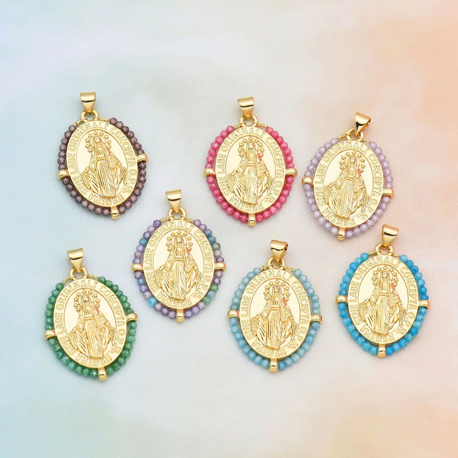 5pcs European and American Colorful Beads Virgin Mary Pendant Accessories DIY Pearl Necklace Jewelry Making Materials Wholesale
5pcs European and American Colorful Beads Virgin Mary Pendant Accessories DIY Pearl Necklace Jewelry Making Materials Wholesale