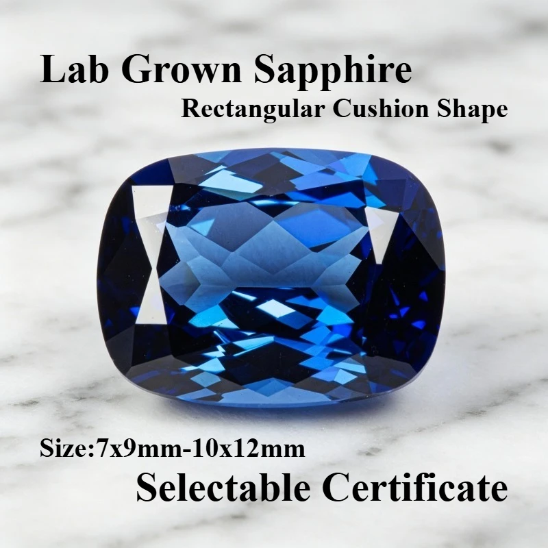 Lab Grown Sapphire Rectangular Cushion Cut Royal Blue Gemstone for DIY Charms Jewelry Making Materials Selectable Certificate
Lab Grown Sapphire Rectangular Cushion Cut Royal Blue Gemstone for DIY Charms Jewelry Making Materials Selectable Certificate
