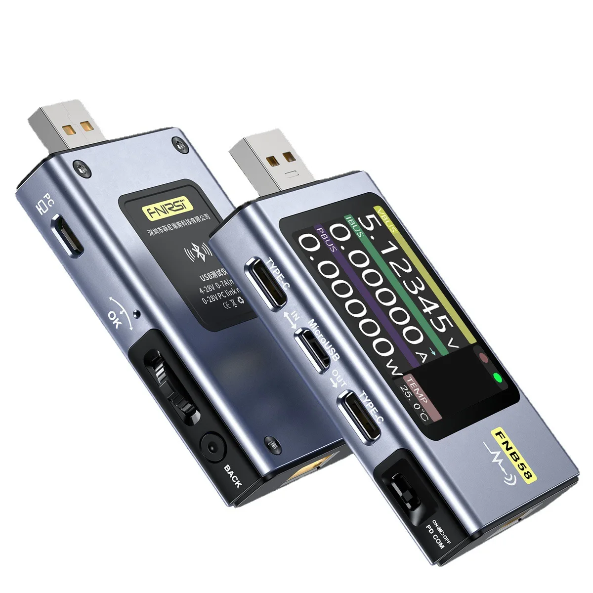 FNIRSI-FNB58 USB Voltmeter Type-C Multi-function Fast Charge Tester QC/PD Tester Tools
FNIRSI-FNB58 USB Voltmeter Type-C Multi-function Fast Charge Tester QC/PD Tester Tools