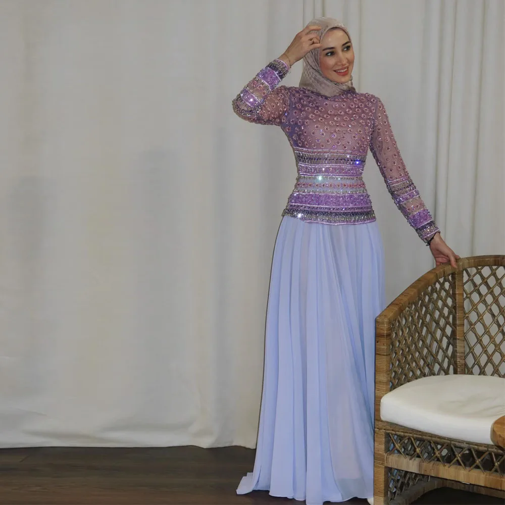 Customized Elegant Strapless Lilac Beaded Bodice Evening Dress Flowing Skirt Chiffon Dubai Wedding Guest Party Attire
Customized Elegant Strapless Lilac Beaded Bodice Evening Dress Flowing Skirt Chiffon Dubai Wedding Guest Party Attire