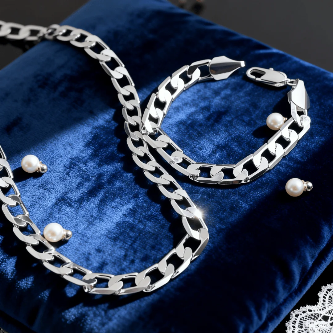New luxury bar Jewelry set 925 sterling Silver classic 12MM Figaro Chain Bracelets necklace for men Fashion Party wedding gifts
New luxury bar Jewelry set 925 sterling Silver classic 12MM Figaro Chain Bracelets necklace for men Fashion Party wedding gifts