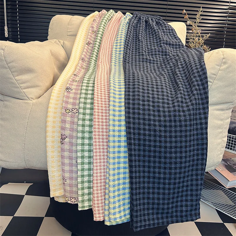 Tall and Elongated Checkered Sleeping Pants for Women's Four Seasons Walking Pants Simple Casual Loose Extra Long Home Pants
Tall and Elongated Checkered Sleeping Pants for Women's Four Seasons Walking Pants Simple Casual Loose Extra Long Home Pants