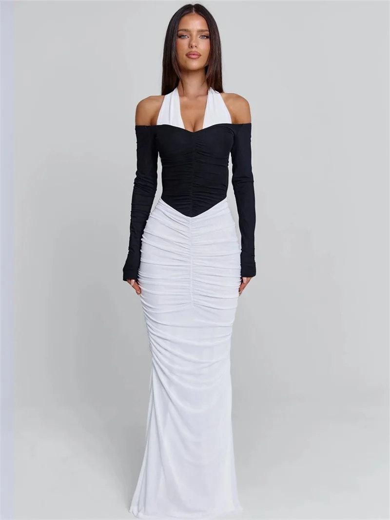 Sexy White Black Prom Dress Halter Sleeveless Backless Ruffles Long Party Gown Casual Hot Girl Formal Wedding Birthday Robe
Sexy White Black Prom Dress Halter Sleeveless Backless Ruffles Long Party Gown Casual Hot Girl Formal Wedding Birthday Robe