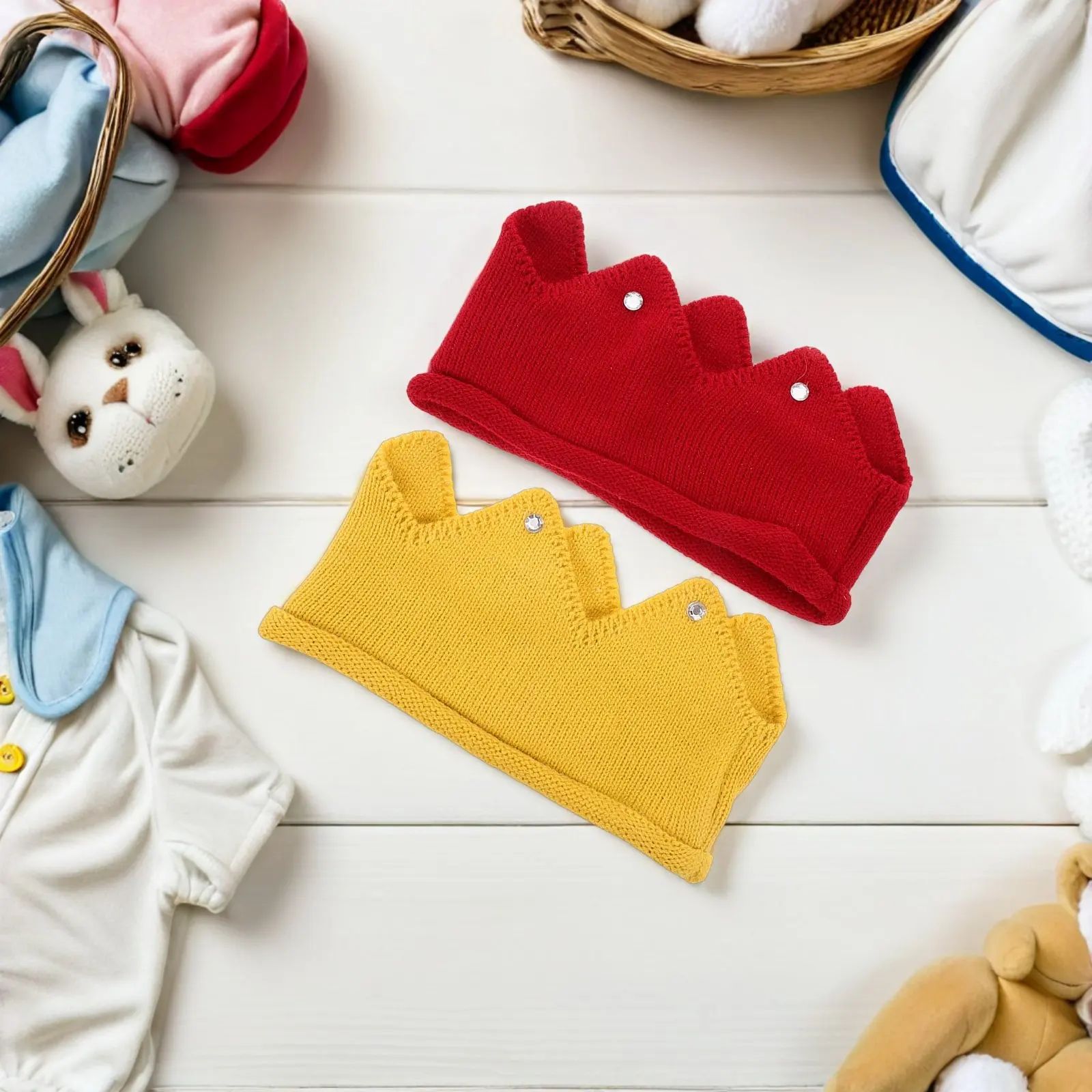 2Pcs Baby Knitted Crown Hats Soft Comfortable Knit Cap Elastic Birthday Party Photo Props Toddler Kids Knit Beanie Hat Newborn
2Pcs Baby Knitted Crown Hats Soft Comfortable Knit Cap Elastic Birthday Party Photo Props Toddler Kids Knit Beanie Hat Newborn