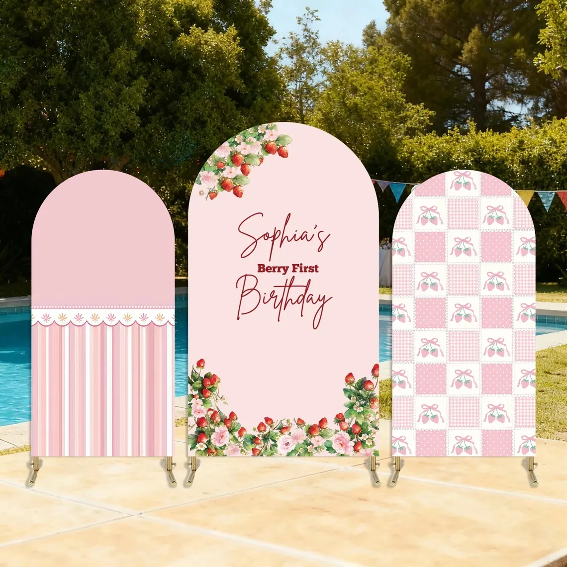 LS 2-Sided Arch Cover Sweet Strawberry Baby Decoration Backdrop Wall Baby Shower Cake Smash Newborn 1st Party Photo Props
LS 2-Sided Arch Cover Sweet Strawberry Baby Decoration Backdrop Wall Baby Shower Cake Smash Newborn 1st Party Photo Props