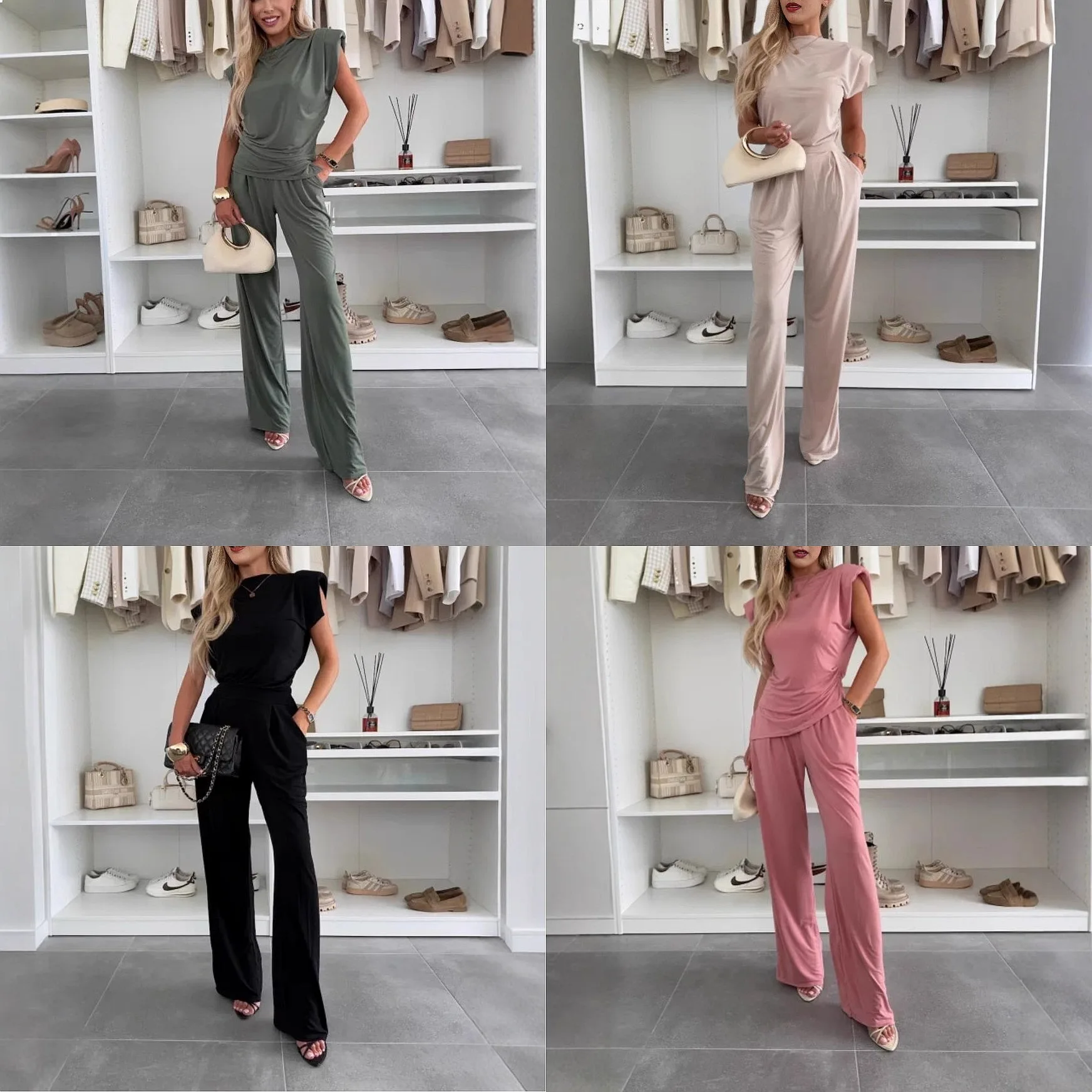 Spring Summer Women Matching Set Solid Blouse Top Long Pants Jumpsuit Overall Playsuit
Spring Summer Women Matching Set Solid Blouse Top Long Pants Jumpsuit Overall Playsuit