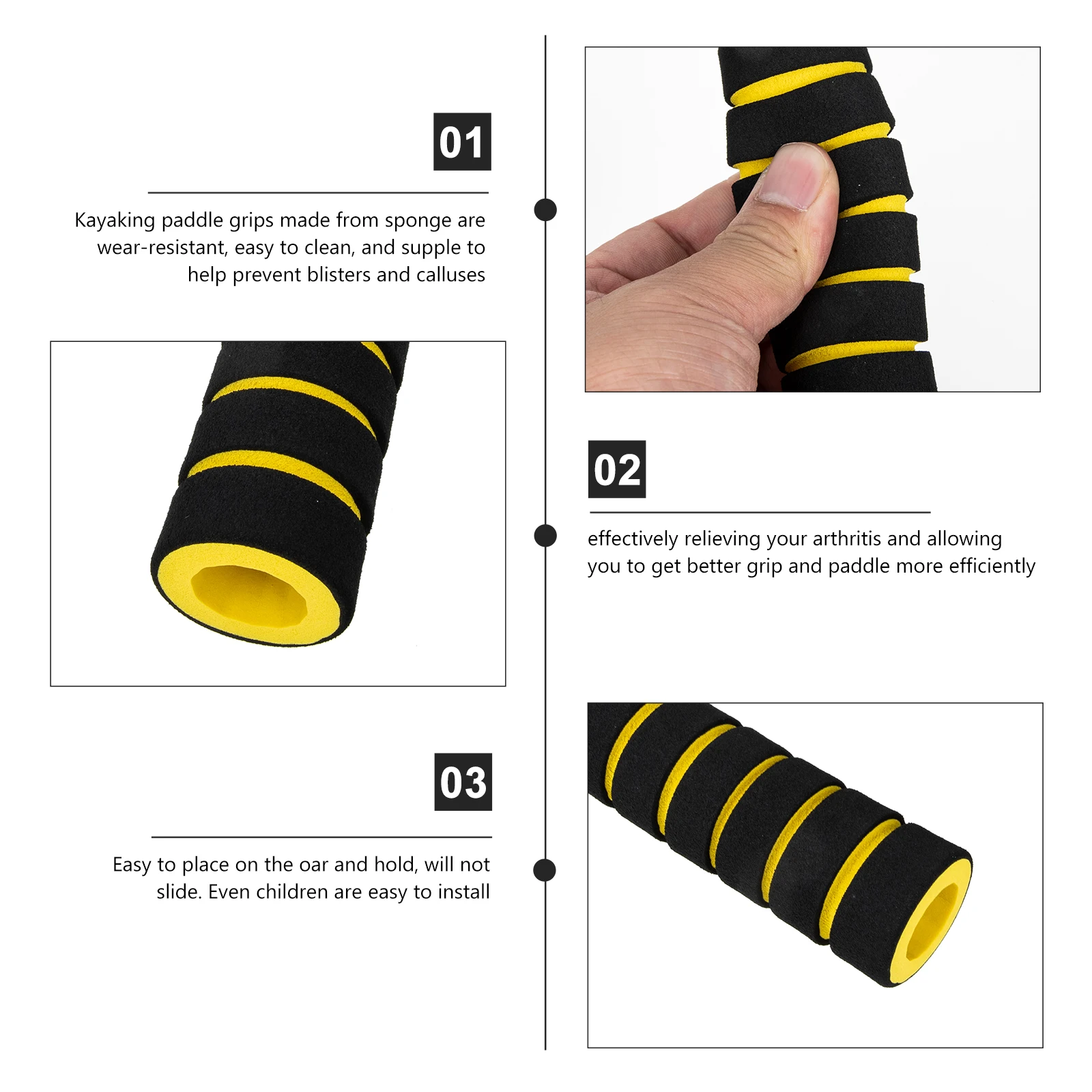 2pcs Non-Slip Kayak Paddle Grips Sponge Wraps For Canoe Paddle Handles Durable Breathable Protective Shaft Sleeves Professional
2pcs Non-Slip Kayak Paddle Grips Sponge Wraps For Canoe Paddle Handles Durable Breathable Protective Shaft Sleeves Professional