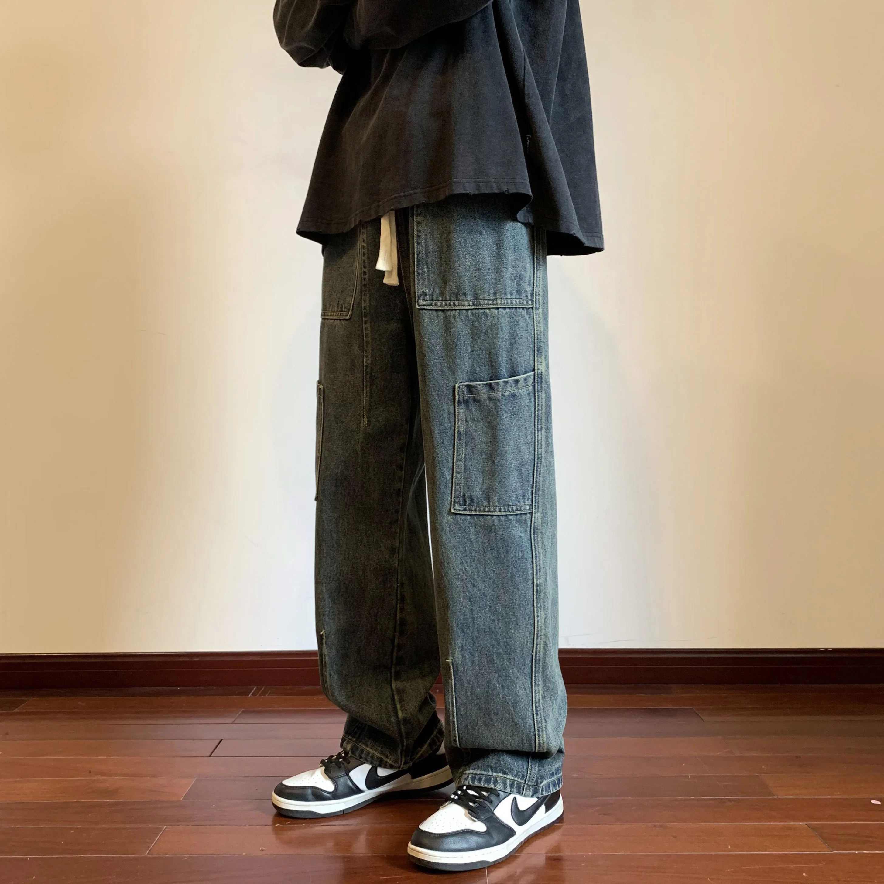 Retro American High Street Vibe Men's Jeans Spring Autumn New Trendy Loose Waed Straight Leg Wide Leg Floor-Length Pants
Retro American High Street Vibe Men's Jeans Spring Autumn New Trendy Loose Waed Straight Leg Wide Leg Floor-Length Pants
