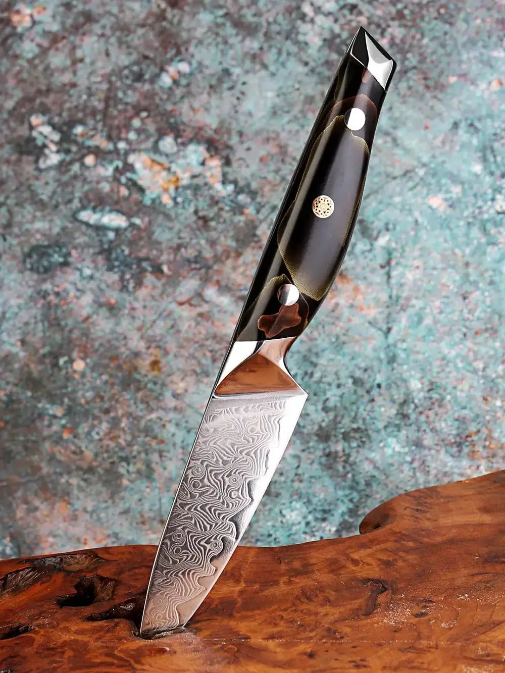 Paring Knife, Japanese Damascus Steel Sharp 3.5 Inch Small Kitchen Knife,Fruit Knife Peeling knife,Copper Platinum Resin Handle
Paring Knife, Japanese Damascus Steel Sharp 3.5 Inch Small Kitchen Knife,Fruit Knife Peeling knife,Copper Platinum Resin Handle