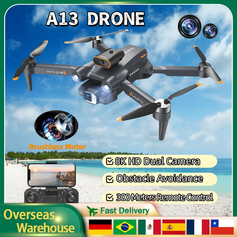 A13 Drone Brushless Motor 8K HD Aerial Photography Quadcopter Folding Optical Flow Obstacle Avoidance Remote Control Drone Gift
A13 Drone Brushless Motor 8K HD Aerial Photography Quadcopter Folding Optical Flow Obstacle Avoidance Remote Control Drone Gift