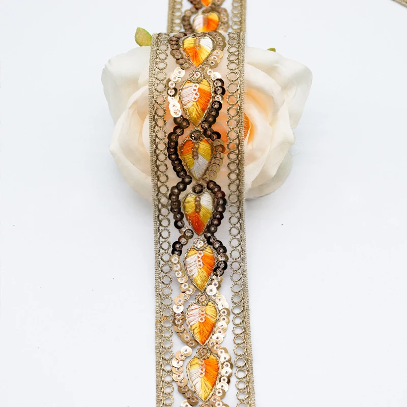 1 Yards Ethnic Color Gold Embroidered Lace Trim Sequin Lace Ribbons Cosplay Costume Applique Hanfu Decor Handmade Accessories
1 Yards Ethnic Color Gold Embroidered Lace Trim Sequin Lace Ribbons Cosplay Costume Applique Hanfu Decor Handmade Accessories