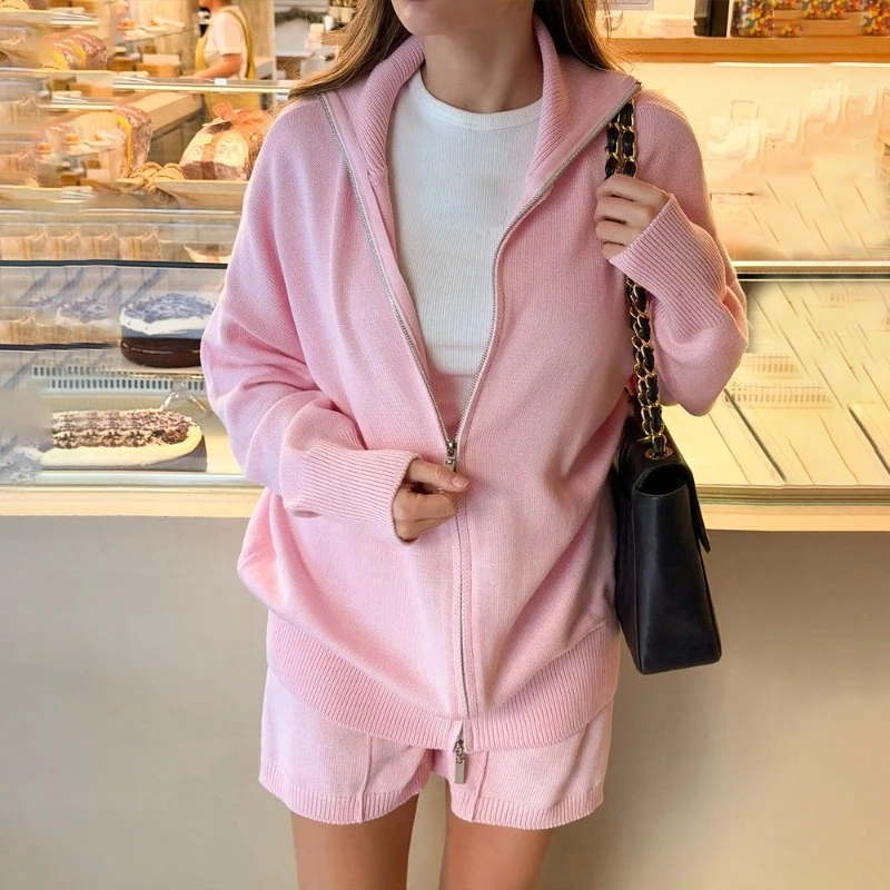 Tsiisd Knitted 2 Piece Set Women 's Summer Outfits Zipper Cardigan And Shorts Set Casual Commute Matching Sets Cozy Lounge Wear
Tsiisd Knitted 2 Piece Set Women 's Summer Outfits Zipper Cardigan And Shorts Set Casual Commute Matching Sets Cozy Lounge Wear