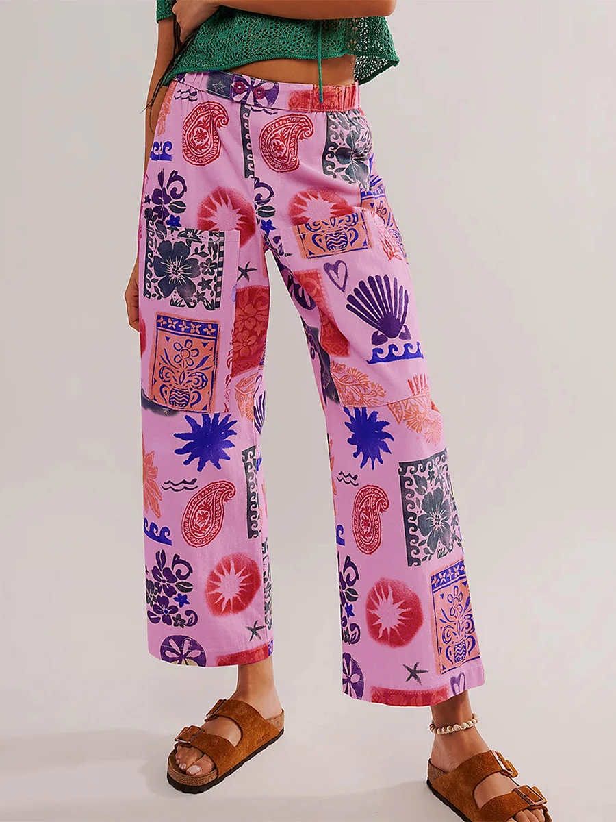 New Fashion Women Wide Leg Pants Vintage Printed Loose Long Trousers Streetwear For Casual Daily Skin Friendly Hot Sale S-XL
New Fashion Women Wide Leg Pants Vintage Printed Loose Long Trousers Streetwear For Casual Daily Skin Friendly Hot Sale S-XL