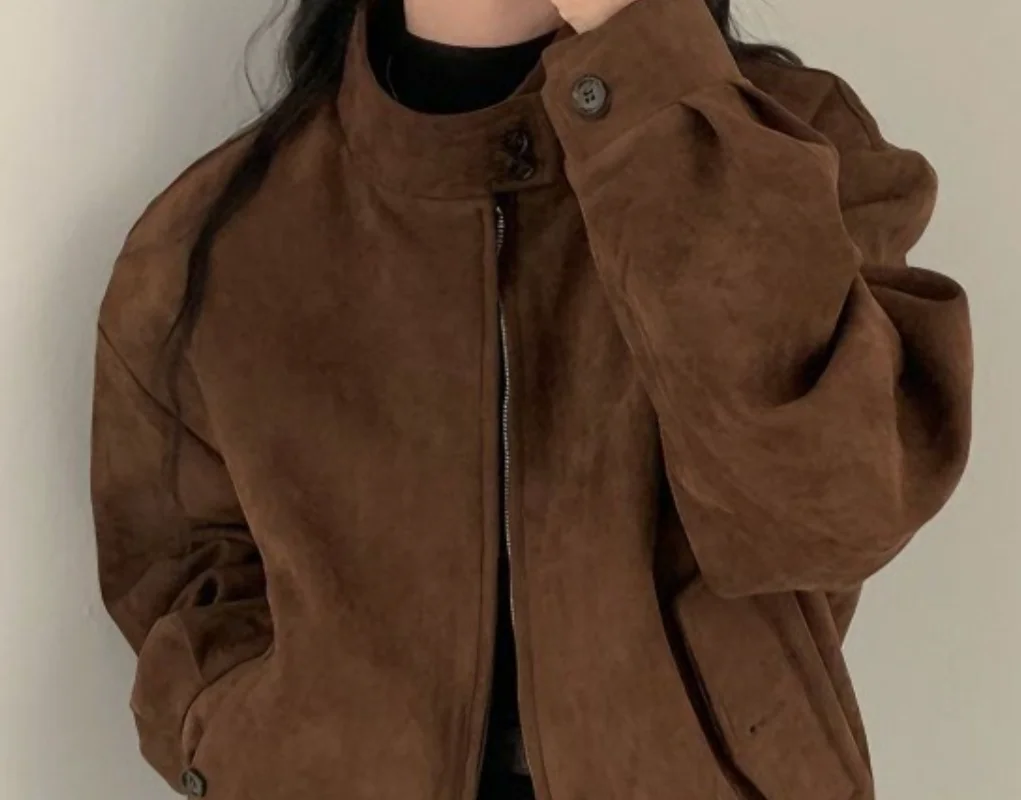 Jacket For Women Fashion Lapel Zipper Long Sleeve Pockets Bomber Coat 2026 Spring Lady Loose Motorcycle Outwears
Jacket For Women Fashion Lapel Zipper Long Sleeve Pockets Bomber Coat 2026 Spring Lady Loose Motorcycle Outwears