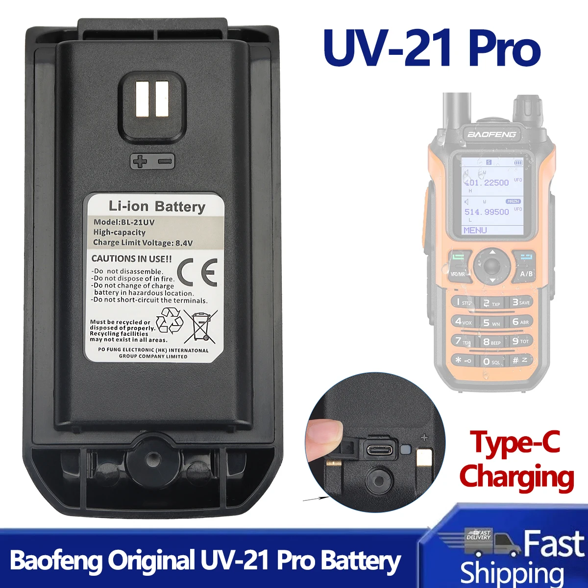 Оригинальный аккумулятор Baofeng UV-21 Pro V2, литий-ионный аккумулятор большой емкости, постоянный ток, 8,4 в, Тип c, зарядка для портативной рации Baofeng UV21 Pro L
Оригинальный аккумулятор Baofeng UV-21 Pro V2, литий-ионный аккумулятор большой емкости, постоянный ток, 8,4 в, Тип c, зарядка для портативной рации Baofeng UV21 Pro L