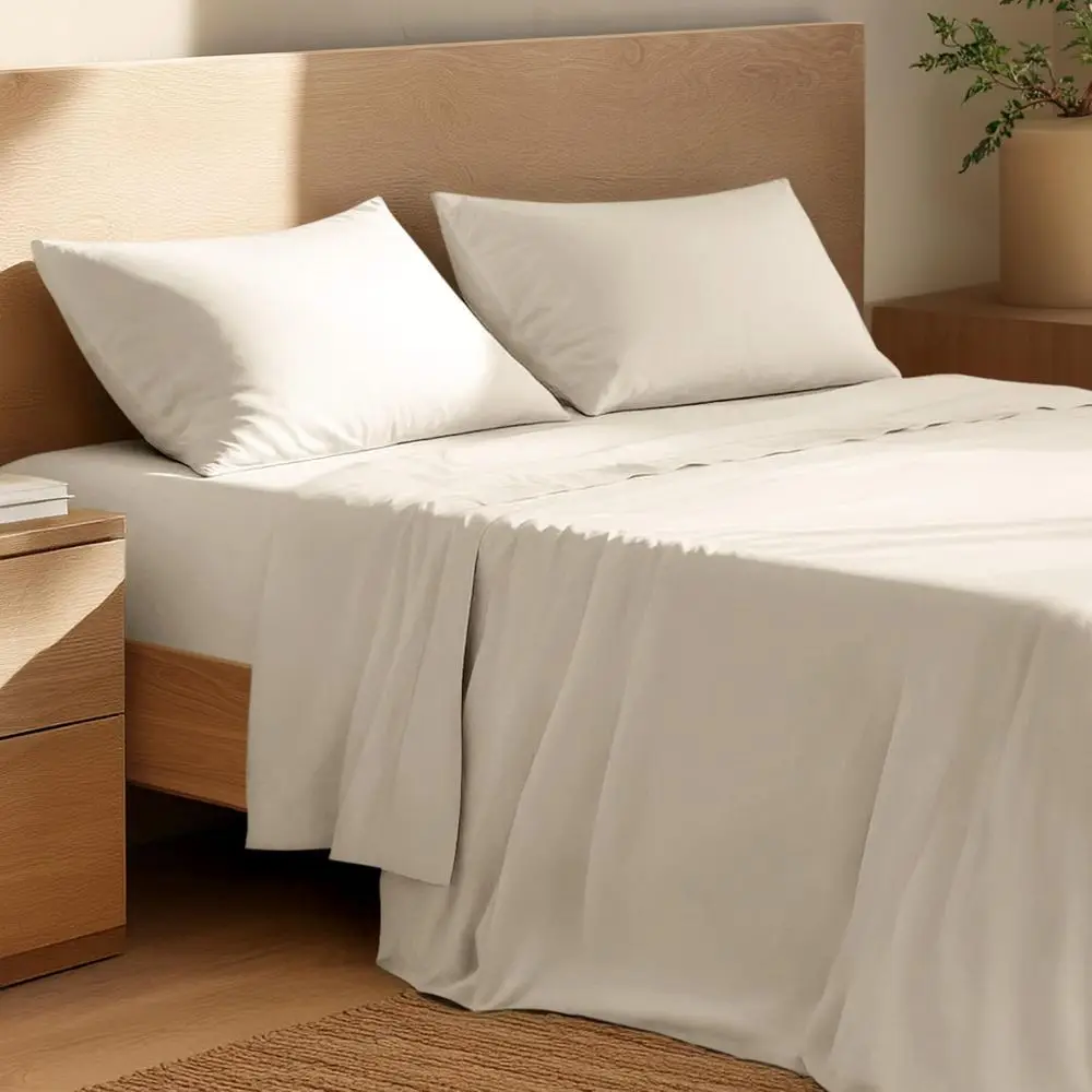 100% Organic Cotton King Sheet Set - Crisp Percale Weave - Lightweight & Breathable - Bedding Sheets & Pillowcases (King, Sand)
100% Organic Cotton King Sheet Set - Crisp Percale Weave - Lightweight & Breathable - Bedding Sheets & Pillowcases (King, Sand)