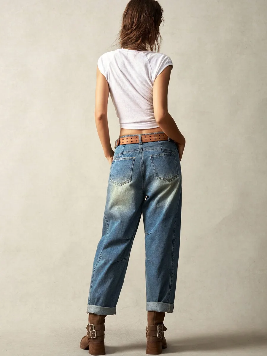 Women Casual Bohemian Wide Leg Denim Harem Pants With Belt
Women Casual Bohemian Wide Leg Denim Harem Pants With Belt