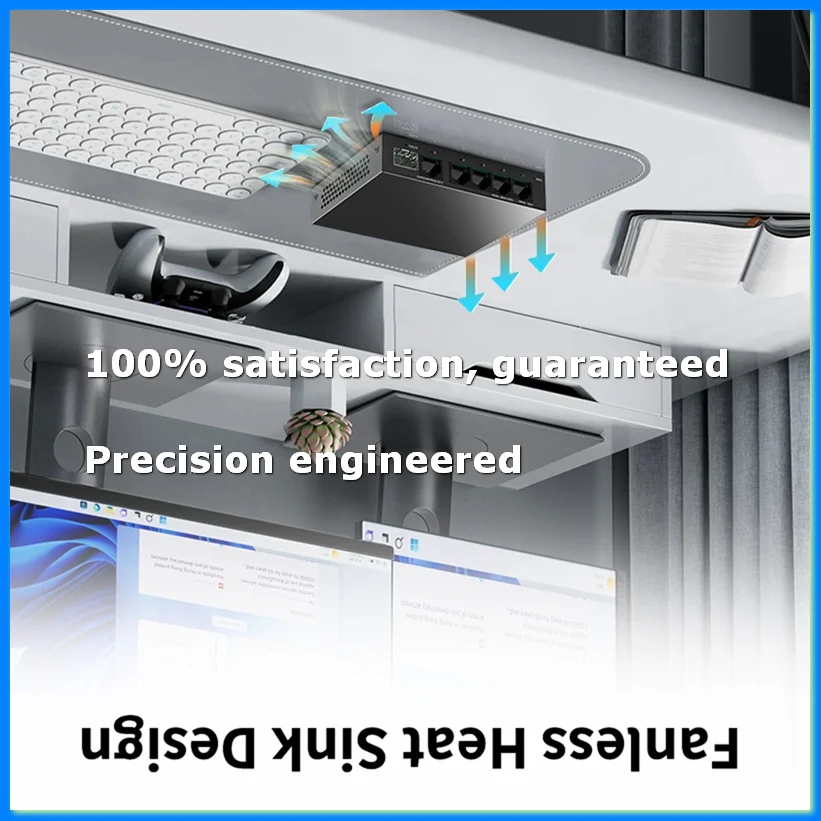 2.5G Switch 5 Port 2500Mbps Network Switch with 10G SFP+ Auto /MDIX Plug and Play Unmanaged Ethernet Switch EU PLUG-A07G
2.5G Switch 5 Port 2500Mbps Network Switch with 10G SFP+ Auto /MDIX Plug and Play Unmanaged Ethernet Switch EU PLUG-A07G