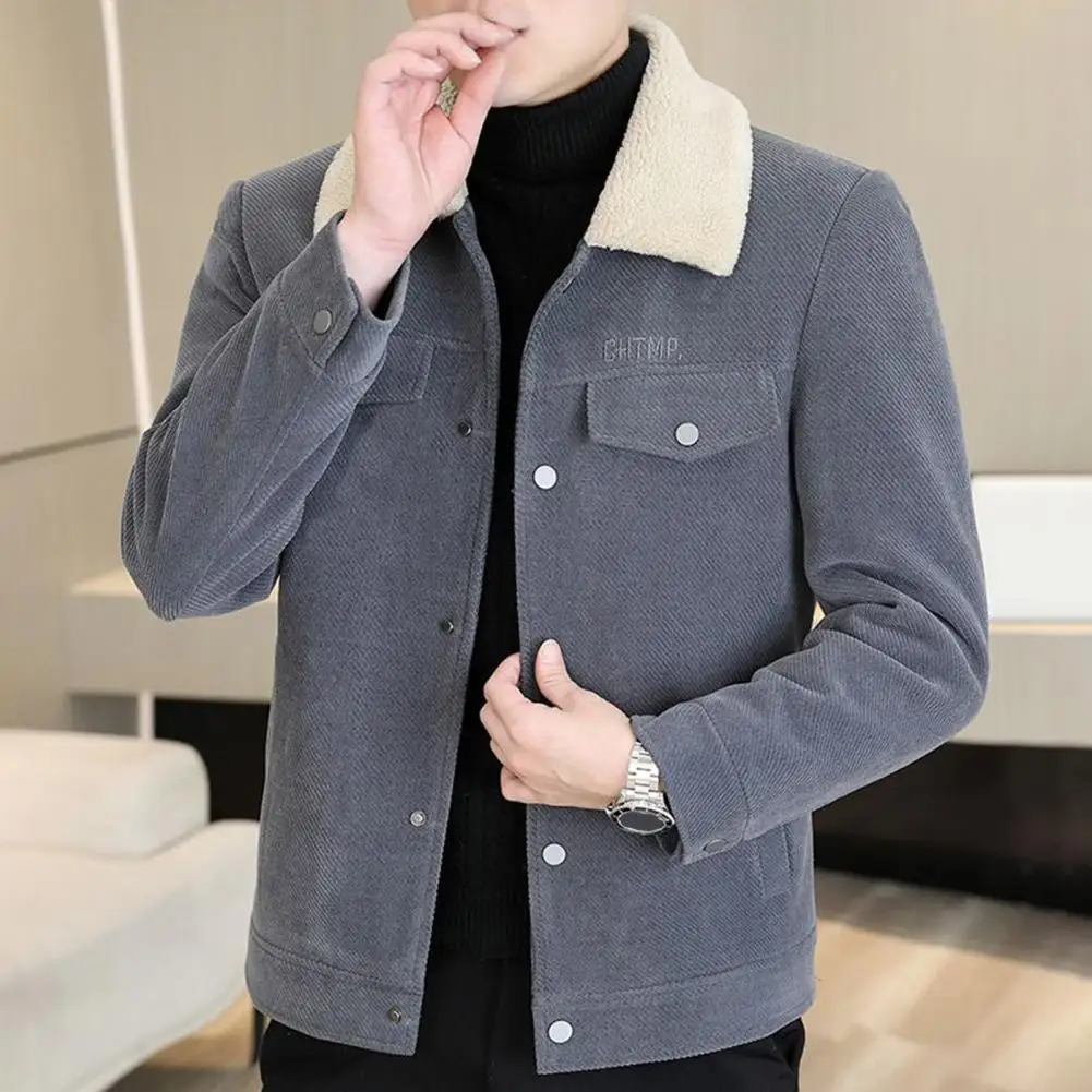 Men Jacket Coat Solid Color Lapel Button Closure Casual Jacket Thickened Velvet Lining Outerwear Daily Wear
Men Jacket Coat Solid Color Lapel Button Closure Casual Jacket Thickened Velvet Lining Outerwear Daily Wear