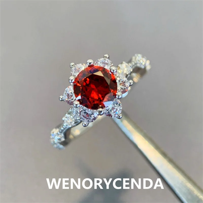925 Sterling Silver colour Moissanite flower Ruby drill Real Moissanite Rings Women's engagement ring exquisite jewelry
925 Sterling Silver colour Moissanite flower Ruby drill Real Moissanite Rings Women's engagement ring exquisite jewelry
