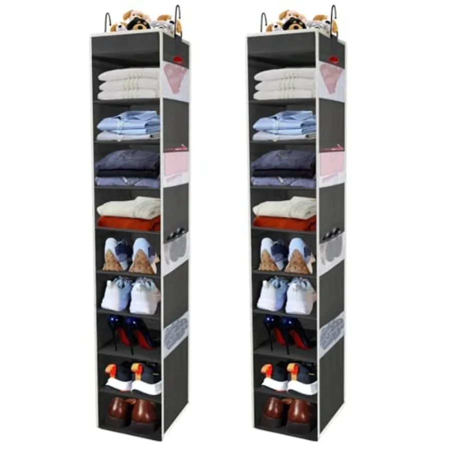 Large-Sized Hanging Shoe Organizer 0-Shelf, Sturdy Hanging Closet Organizer with 8 Side Pockets, Wider Hanging Shelves for Stor
Large-Sized Hanging Shoe Organizer 0-Shelf, Sturdy Hanging Closet Organizer with 8 Side Pockets, Wider Hanging Shelves for Stor