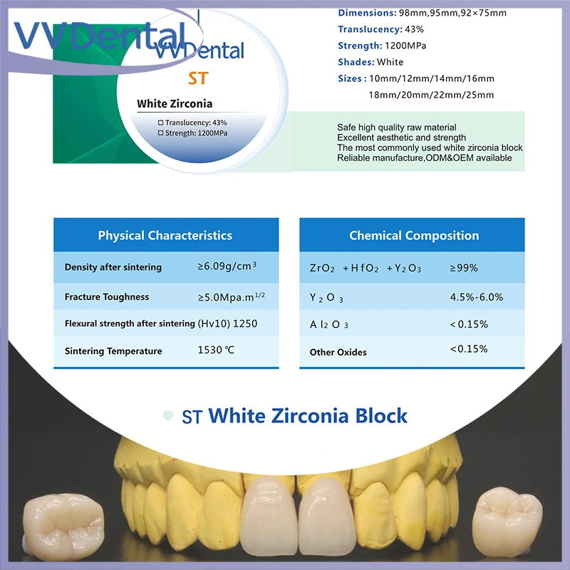 ST 98*10-30 мм Стоматологическая лаборатория Циркониевый блок Белый циркониевый диск Vita 16 цветов Стоматологические материалы Стоматологическая камера Cad Cam
ST 98*10-30 мм Стоматологическая лаборатория Циркониевый блок Белый циркониевый диск Vita 16 цветов Стоматологические материалы Стоматологическая камера Cad Cam