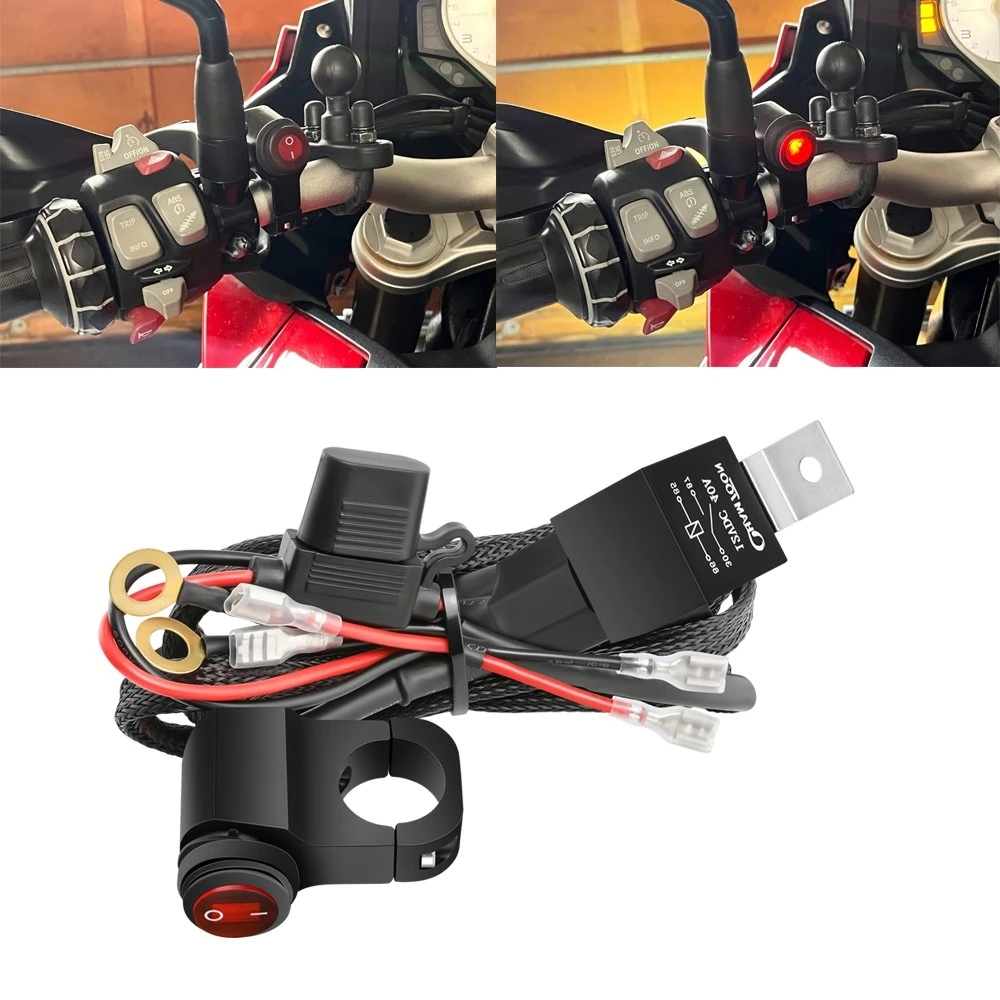 For KAWASAKI KLR 650 2022-2024 KLR650 2-Lead Wiring Harness Kit 7/8" Motorcycle Handlebar Switch 12V 10A Fuse 40A Relay Nylon
For KAWASAKI KLR 650 2022-2024 KLR650 2-Lead Wiring Harness Kit 7/8" Motorcycle Handlebar Switch 12V 10A Fuse 40A Relay Nylon
