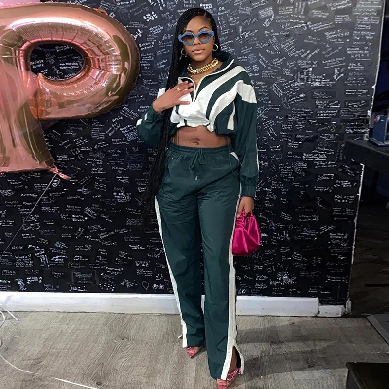 Women's Set Women Long Sleeve Zipper Jacket Drawstring Crop Top Casual SportLoose Pants 2024 Two 2 Piece Set Outfits Tracksuit
Women's Set Women Long Sleeve Zipper Jacket Drawstring Crop Top Casual SportLoose Pants 2024 Two 2 Piece Set Outfits Tracksuit