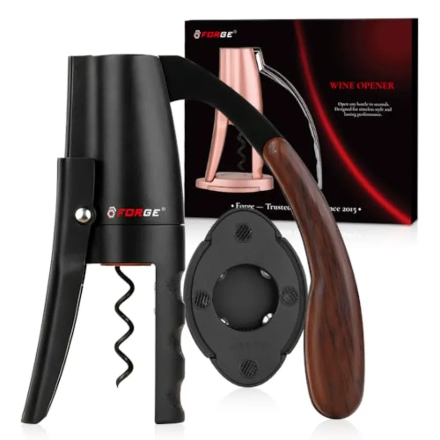 Quality Compact Vertical Lever Corkscrew Wine Opener with Foil Cutter. 3 Seconds to Open a Bottle of Wine
Quality Compact Vertical Lever Corkscrew Wine Opener with Foil Cutter. 3 Seconds to Open a Bottle of Wine