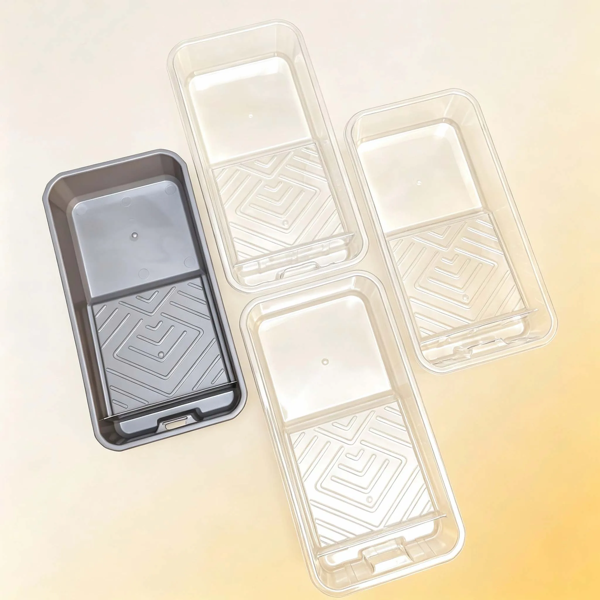 4 Inch Paint Tray Combo: 1 Plastic Tray & 3 Replaceable Liners, No Clean Color Mixing, DIY Painting Tool
4 Inch Paint Tray Combo: 1 Plastic Tray & 3 Replaceable Liners, No Clean Color Mixing, DIY Painting Tool