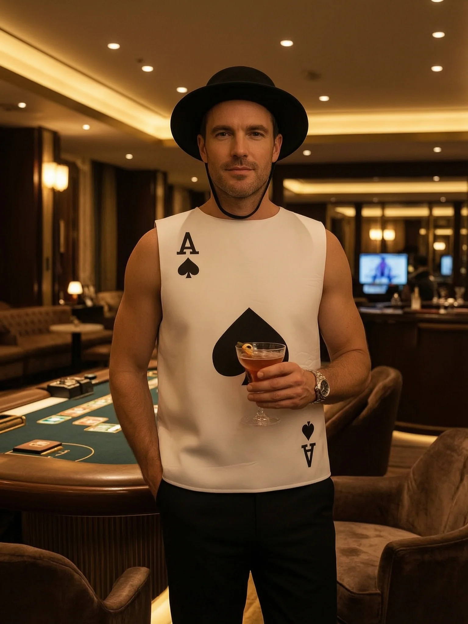 Funny Ace of Spades Costume for Adults, Poker Playing Card Outfit with Hat, Halloween Party Cosplay Fancy Dress
Funny Ace of Spades Costume for Adults, Poker Playing Card Outfit with Hat, Halloween Party Cosplay Fancy Dress