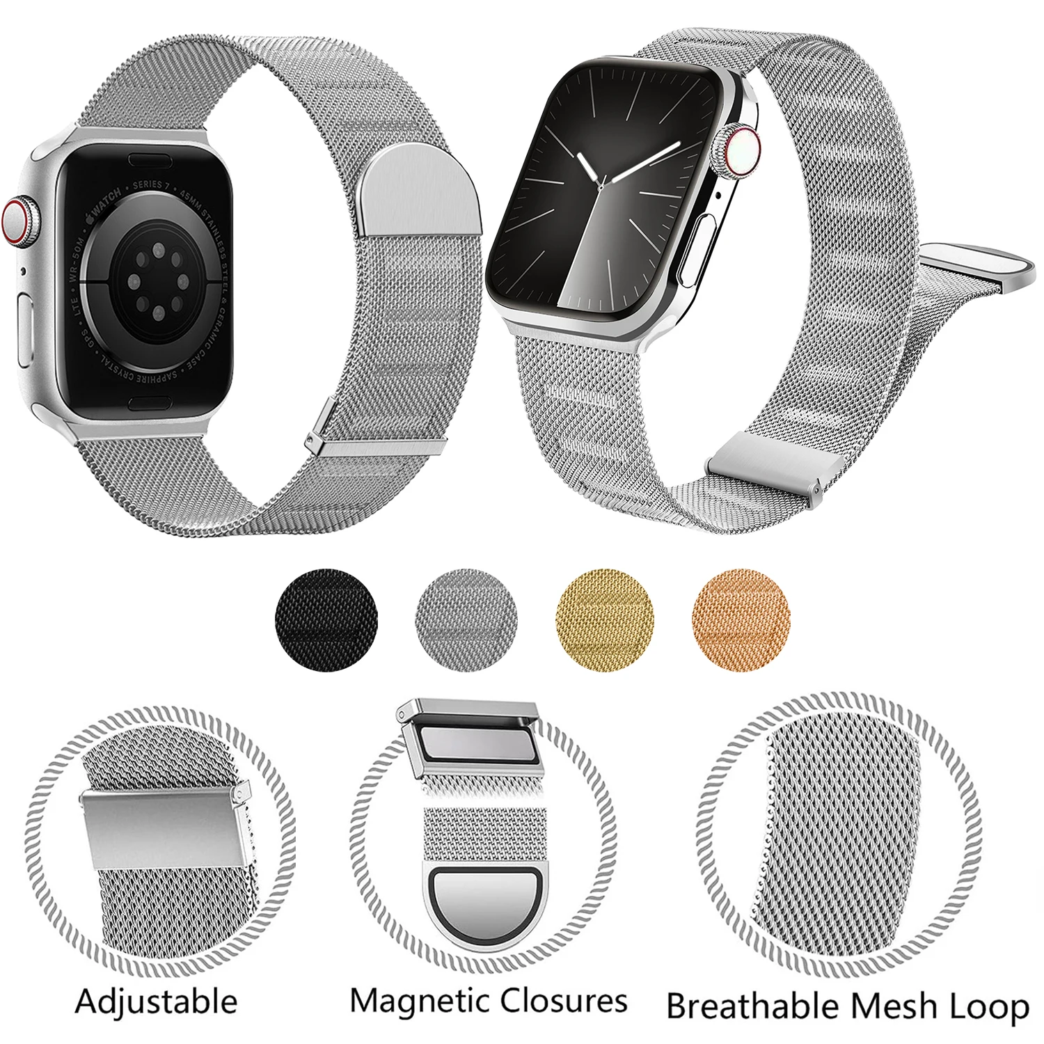 22mm Milanese Strap for Apple Watch Band Ultra 3 49mm 44mm 40mm 45mm 41mm 38mm Bracelet for iWatch Series 1 9 3 6 5 SE 7 8 Strap
22mm Milanese Strap for Apple Watch Band Ultra 3 49mm 44mm 40mm 45mm 41mm 38mm Bracelet for iWatch Series 1 9 3 6 5 SE 7 8 Strap