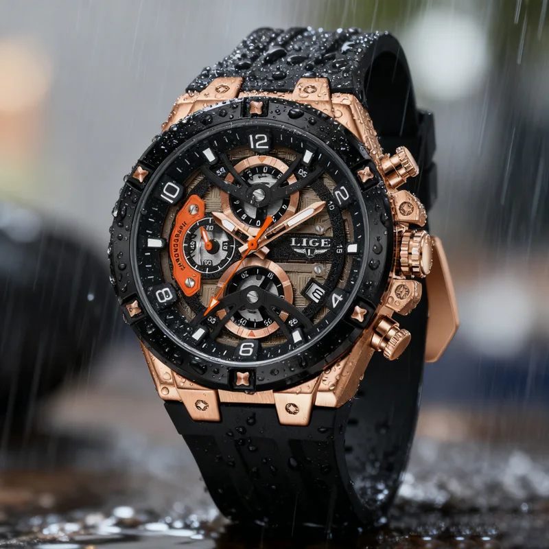 LIGE Роскошные военные мужские часы, водонепроницаемые светящиеся спортивные мужские наручные часы с датой, хронограф, силиконовый ремешок, кварцевые мужские часы
LIGE Роскошные военные мужские часы, водонепроницаемые светящиеся спортивные мужские наручные часы с датой, хронограф, силиконовый ремешок, кварцевые мужские часы