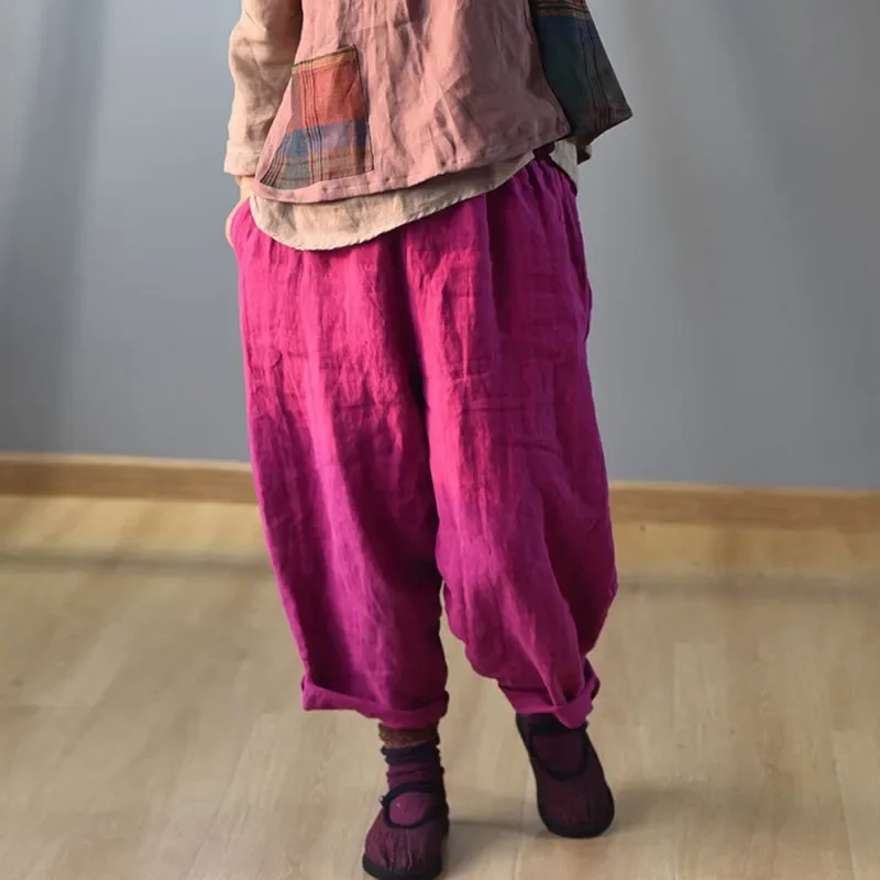 Women New 2025 Autumn Vintage Style Solid Color Loose Female Ankle-length Casual Pant M182 High Quality Cotton Linen Harem Pants
Women New 2025 Autumn Vintage Style Solid Color Loose Female Ankle-length Casual Pant M182 High Quality Cotton Linen Harem Pants