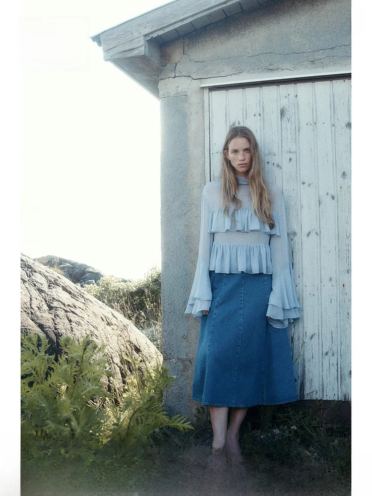 High Waist Thiened Zipper Side ket Mid-Length Denim Skirt Women's Faion Spring Season H&M Skirts
High Waist Thiened Zipper Side ket Mid-Length Denim Skirt Women's Faion Spring Season H&M Skirts