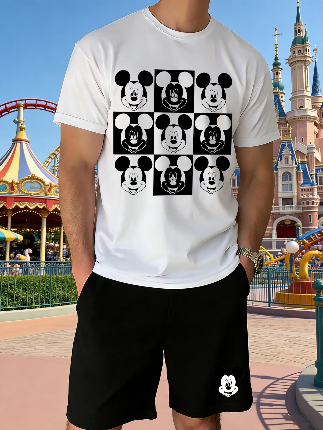 2-Piece Mickey Mouse Print Men's T-Shirt and Shorts Set Summer Casual Cute Cartoon Short-Sleeve Top Men's Y2K Fashion T-Shirt
2-Piece Mickey Mouse Print Men's T-Shirt and Shorts Set Summer Casual Cute Cartoon Short-Sleeve Top Men's Y2K Fashion T-Shirt